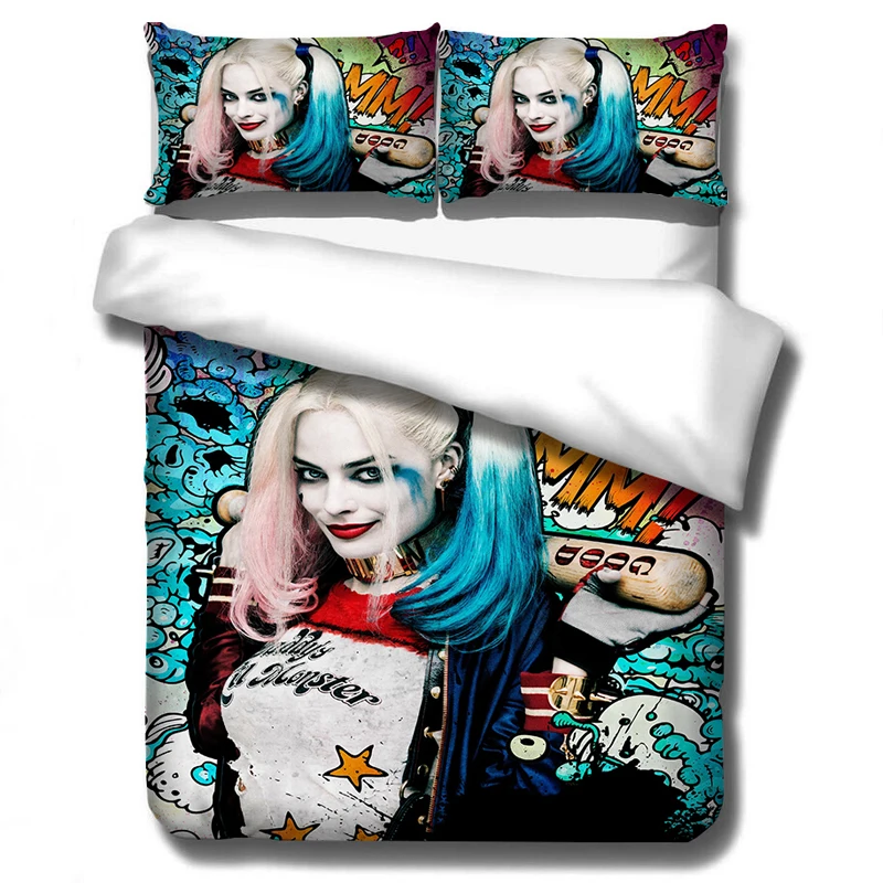 Harley Quinn3D Комплект постельного белья отряд самоубийц пододеяльники наволочки DC Comics Джокер Бэтмен одеяло постельные принадлежности s(без простыни - Цвет: 3
