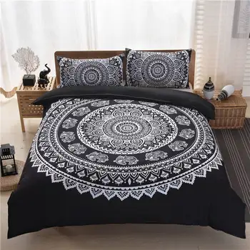 

Bohemian Bedding Set Floral Paisley Pattern Duvet Cover Set Mandala Bedspread Queen Size Bedding Set