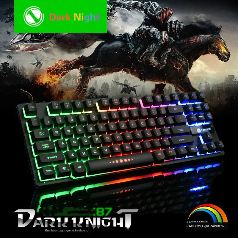 

Gaming Mechanical Keyboard rainbow Switch USB RGB/Mix luminous floating keycap 87 key For Game Laptop PC K87