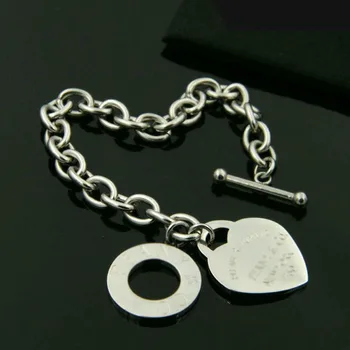 

heart bracelets women's stainless steel fashion OT button bracelet chain on hand couple bracelet menotte fashion bracelets woman