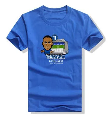 Новинка drogba 11 Мультяшные мужские белые синие футболки Размер XS-3XL мужские футболки 0325-52