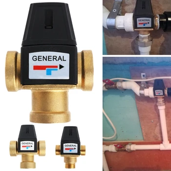 

3 Way Brass DN20 Male Female Thread Water Thermostatic Mixing Valve Solar Water Heater Valve