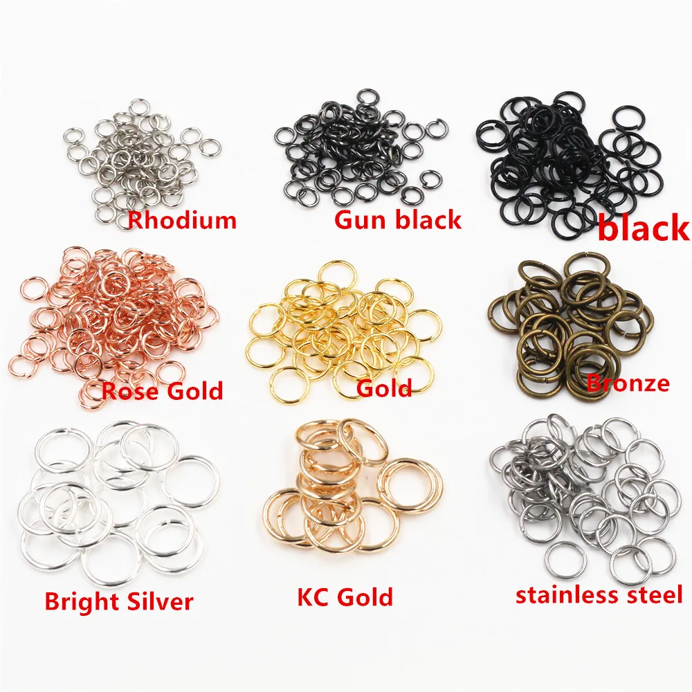 200pcs/Lot 3/4/5/6/7/8/10mm Metal DIY Jewelry Findings Open Single