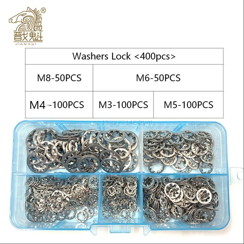 400Pcs/set M3 M4 M5 M6 M8 Mix gb861.1 304 Stainless Steel Washers