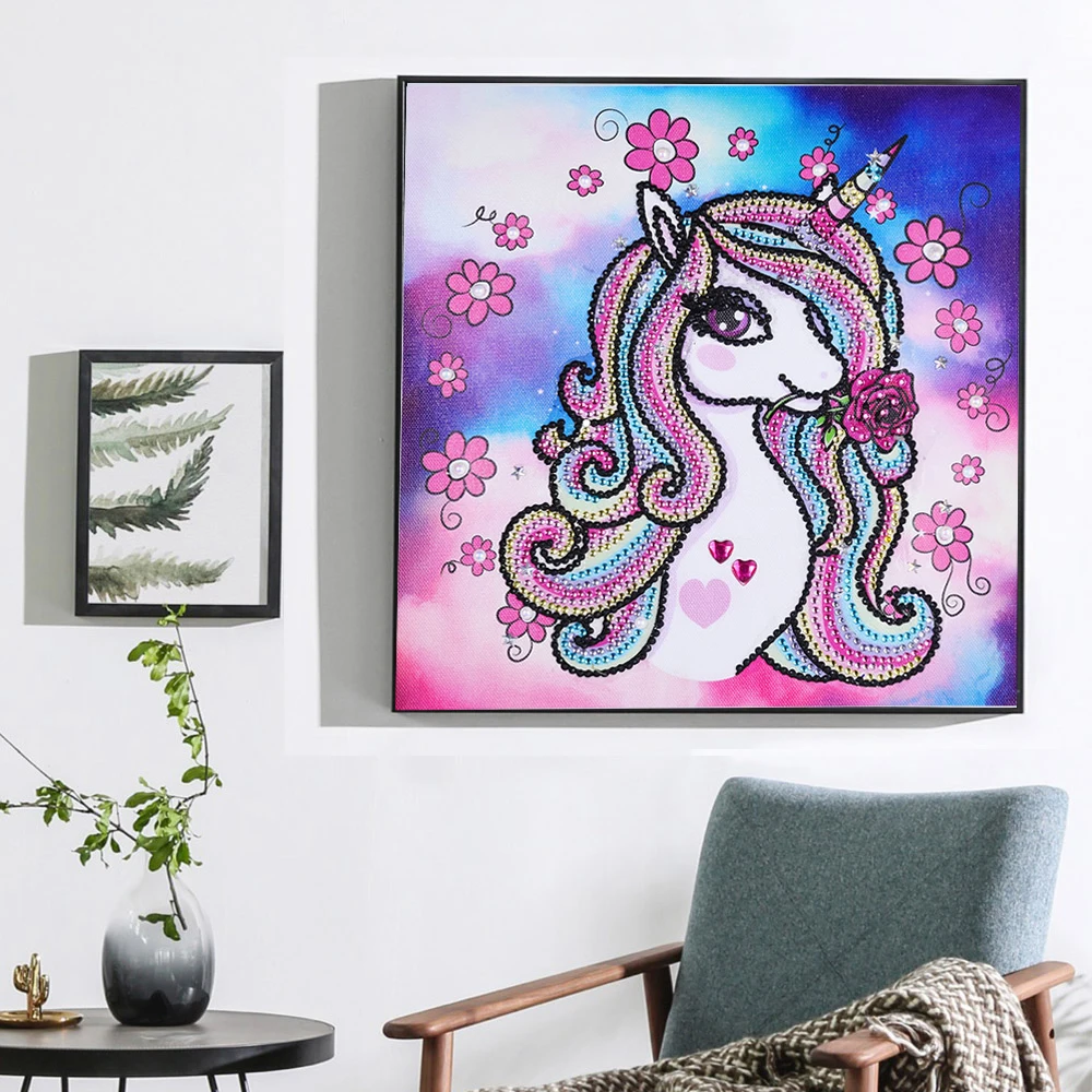 5d Diamond painting Cartoon Unicorn Pony alien  Cross Stitch Rhinestone Embroidery Home kids room Decor sticker poster