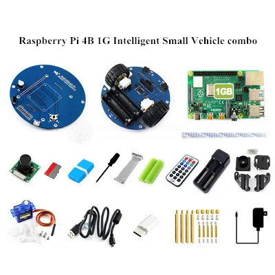 Pi 4B 1G combo Raspberry Pi 4B wifi видео интеллектуальное маленькое транспортное средство комбо и DIY Асса комплект - Цвет: Pi 4B 1G combo