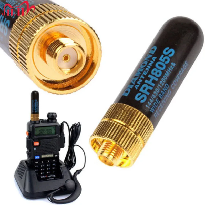 Двухдиапазонная антенна с высоким коэффициентом усиления UHF + VHF SRH805S SMA Female антенна для TK3107 2107 для рации Baofeng UV-5R 888S UV-82 большая складная двухдиапазонная антенна sma female для раций baofeng 109 см