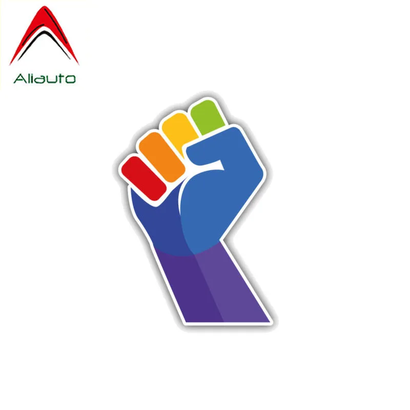 Aliauto Creative Car Sticker Pride Gay Rainbow Hand Accessories Waterproof Decal PVC for Motorcycle Honda Toyota Skoda 11cm*7cm |