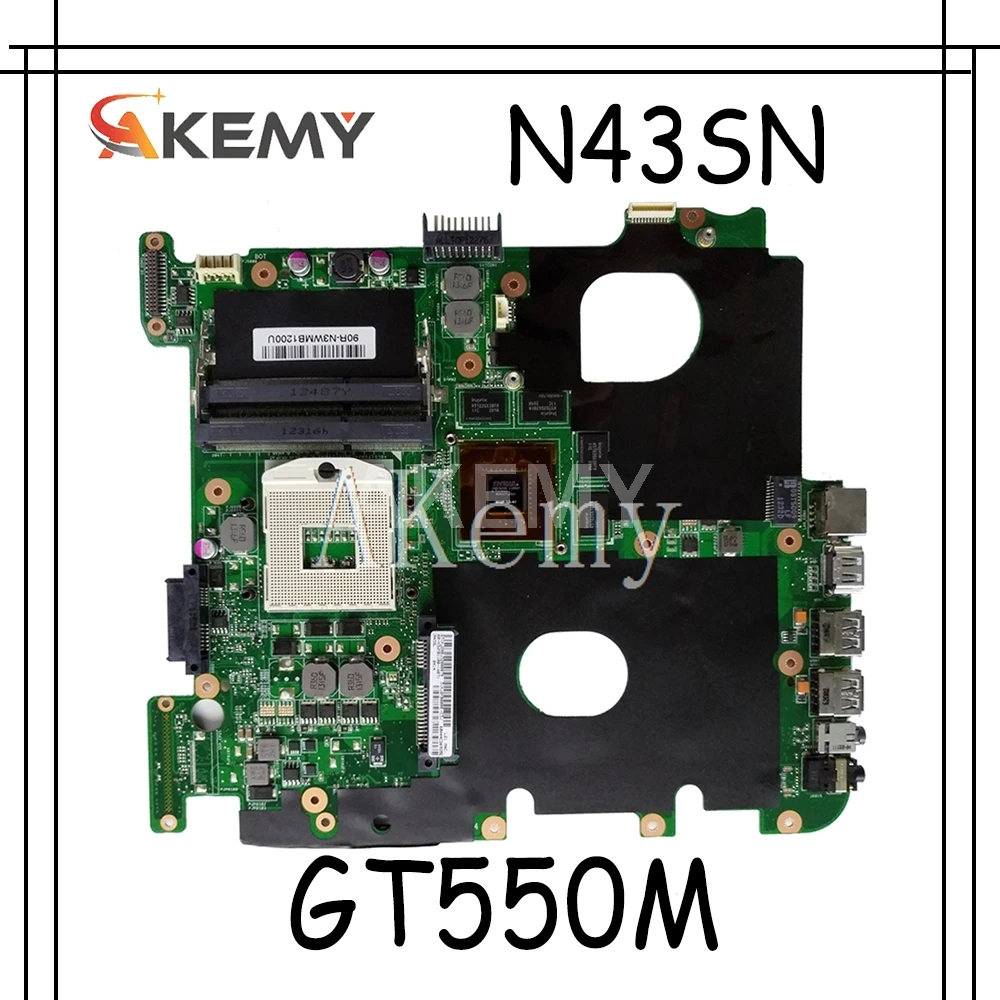 Akemy N43SN материнская плата GT550M для For Asus N43S N43SL N43SM ноутбука протестированная 100%