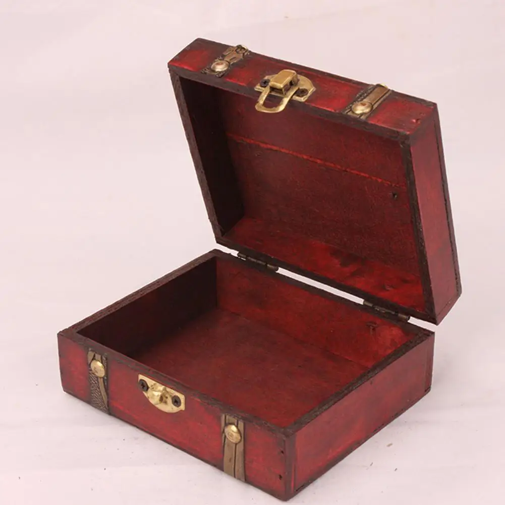 Vintage Wooden Decorative Trinket Small Boxes Storage Jewelry Box Treasure Chest 