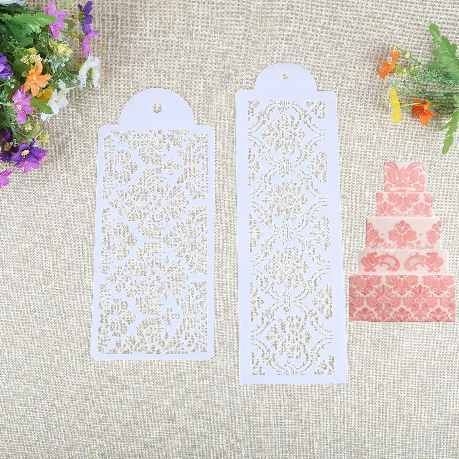 2 шт./компл. трафарет для кексов Damask кружево кайма Шоколадные украшения Sugar Craft