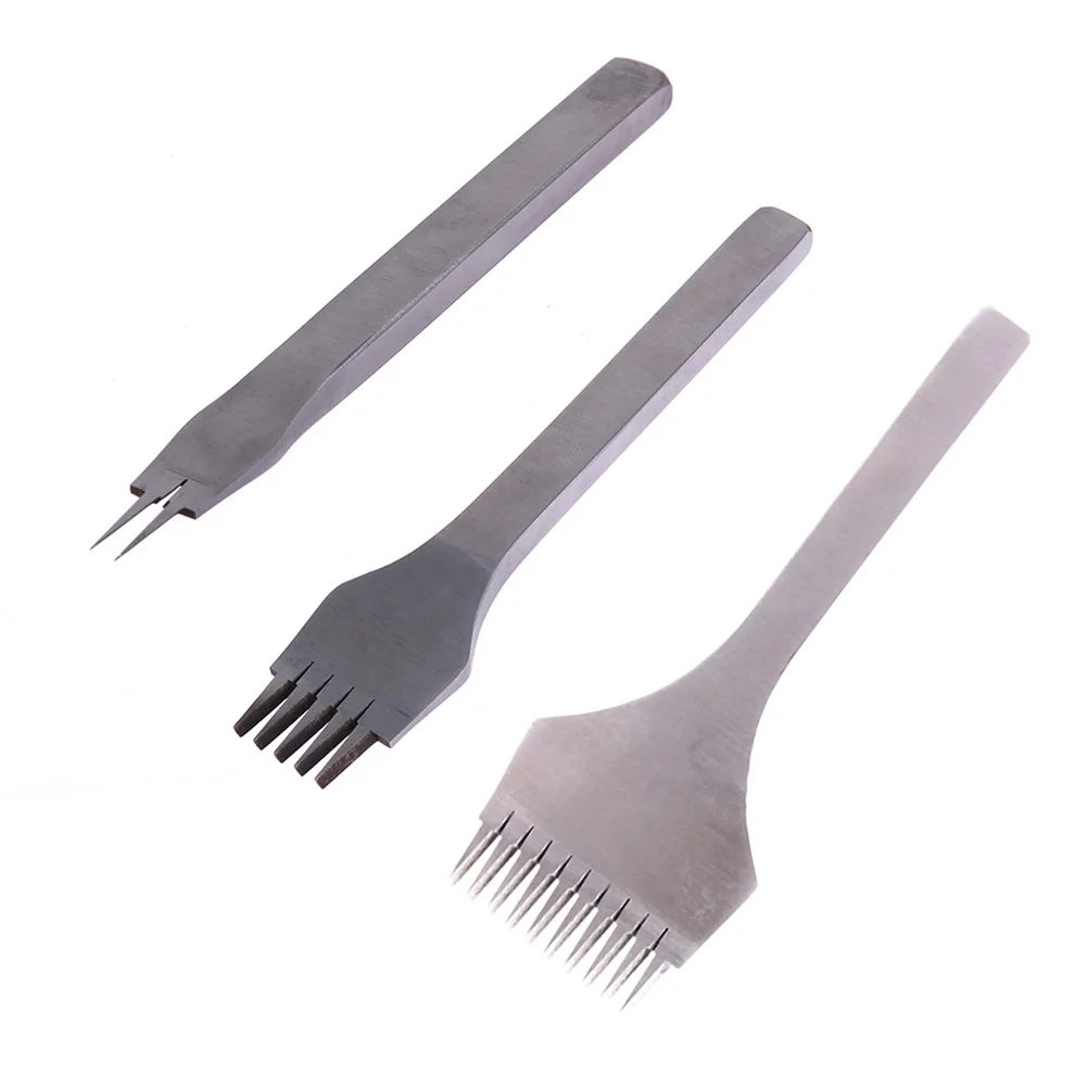 3.85mm Leather Craft Hole Punches French Style Punch Tool Set DIY 2+5+10 Pins high quality good quality steel