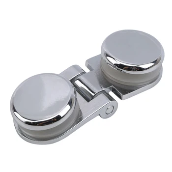 

High Quality Zinc Alloy Shower Box Screen Frameless Glass Hinge Mortise Decorative Cover Round Chrome