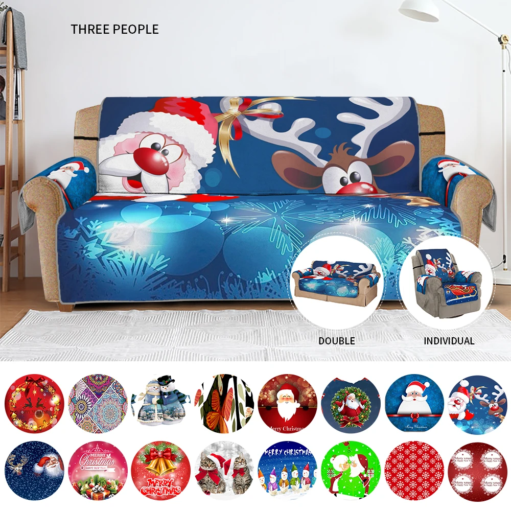 

Christmas Printed Sofa Cover Slipcover Elastic Stretch Four Season Sofa Covers Furniture Protector Washable Couch Cover