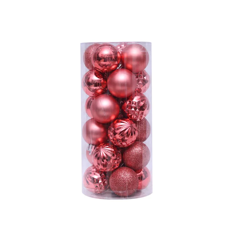 Light Red 24 шт./компл. 4 см новогодняя елка Декоративный Шар Рождественская игрушка вечерние подвешенная шаровая орнамент украшения для дома на Рождество подарок - Цвет: Light Red
