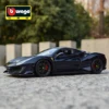 Bburago 1:24 Ferrari 488 PIsta Blue Sports Car Static Die Cast Vehicles Collectible Model Car Toys 1