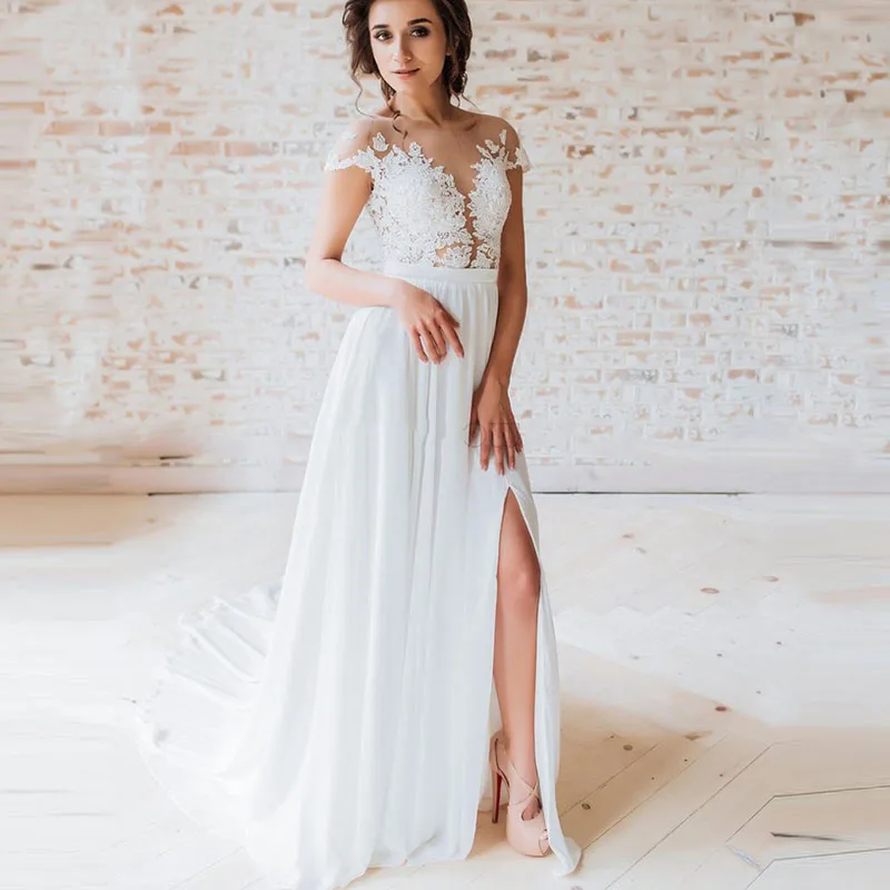 Eightale-Beach-Wedding-Dresses-O-Neck-Appliques-Lace-Sexy-Boho-Wedding-Gown-A-Line-Side-Split (3)