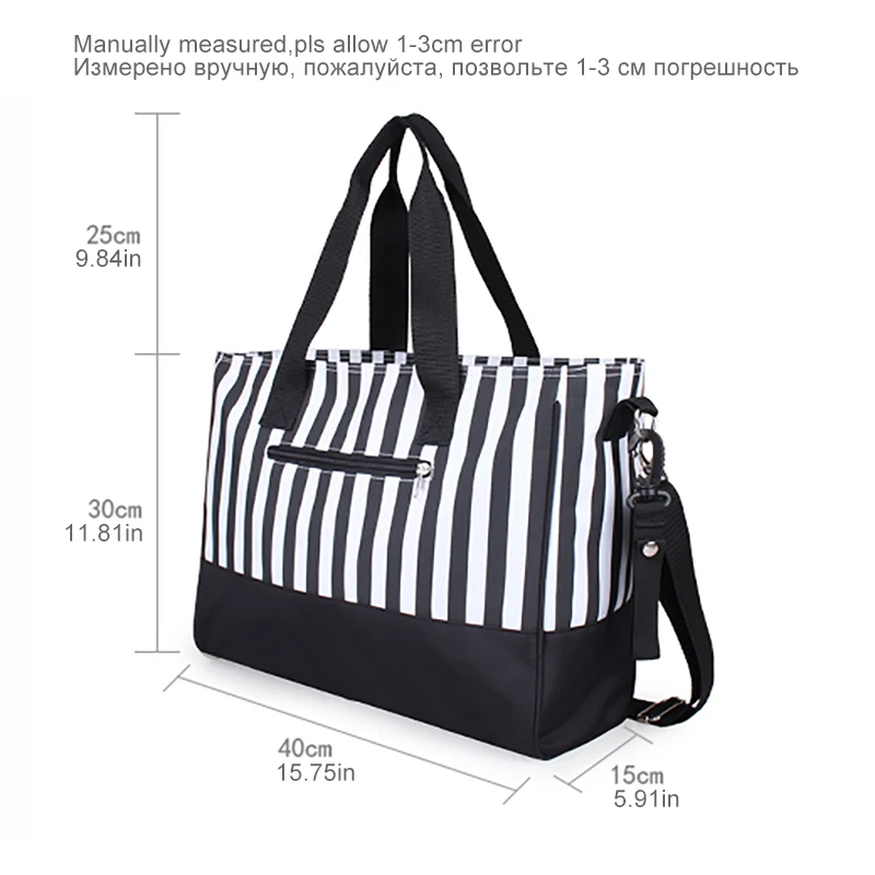 One-shoulder hand carry striped baby diaper bag mother mommy changing nappy bag maternity bags for mom travel stroller organizer