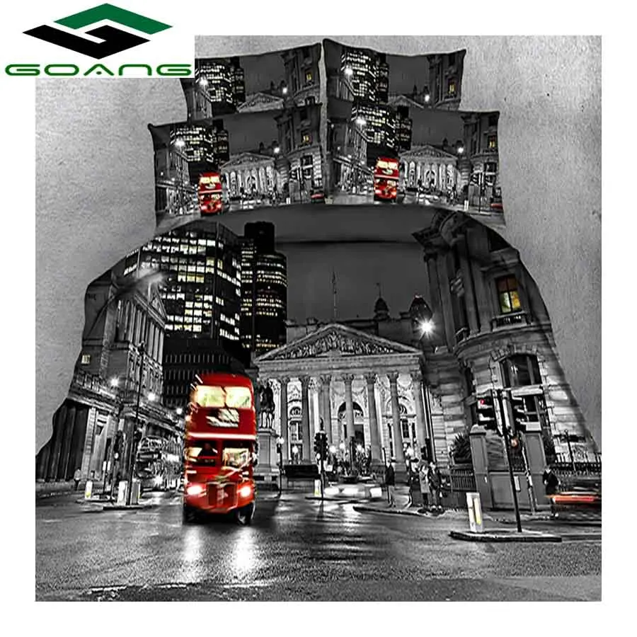 Белый GOANG простыня пододеяльник и наволочка 3d лондонские здания и двухэтажные автобусы текстильные постельные принадлежности для дома - Цвет: Белый