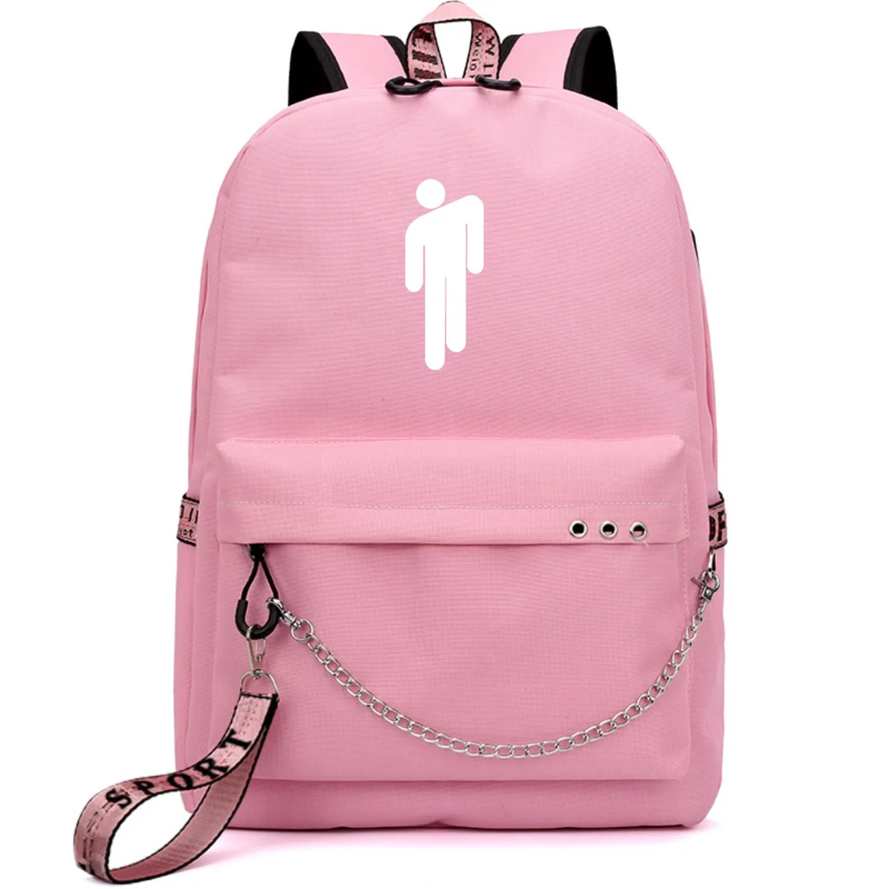 Горячая Billie Eilish Рюкзак Школьные сумки kpop Mochila дорожные сумки ноутбук рюкзак с цепочкой наушники с USB портом
