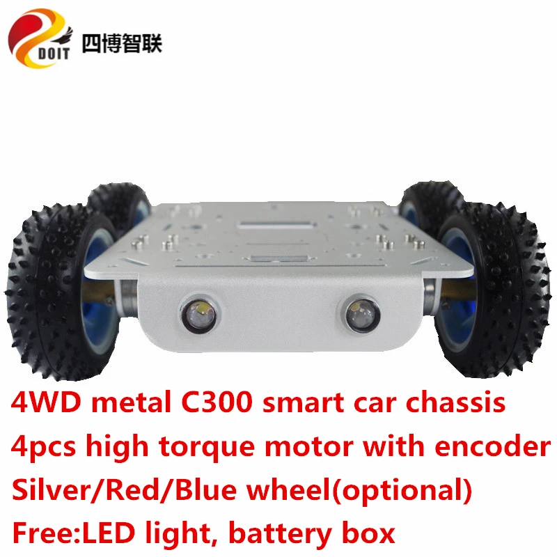 SZDOIT Metal C300 4WD Smart Tank Car Chassis Crawler Wheeled Robot With 4pcs High Torque Motor DIY For Arduino Unassembled Toy | Игрушки и
