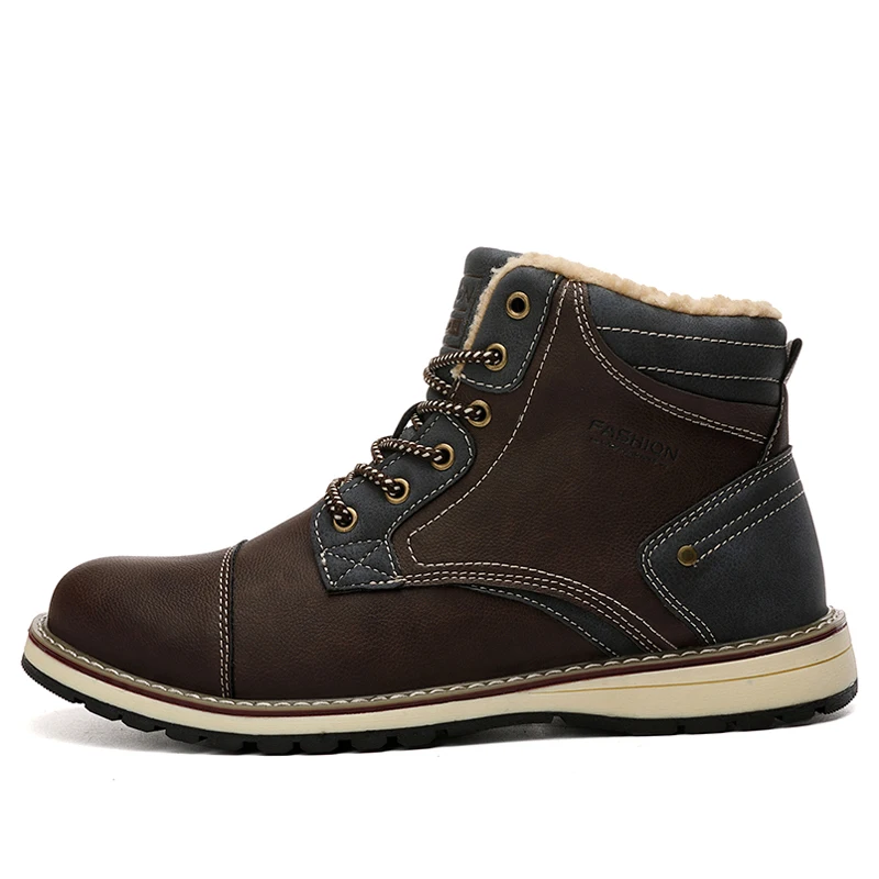 LINGGE Mens Boots Fashion Mens Winter Boots High Top Men Snow Boots Causal Men Ankle Boots Men Work Boots Soft Men Sneakers