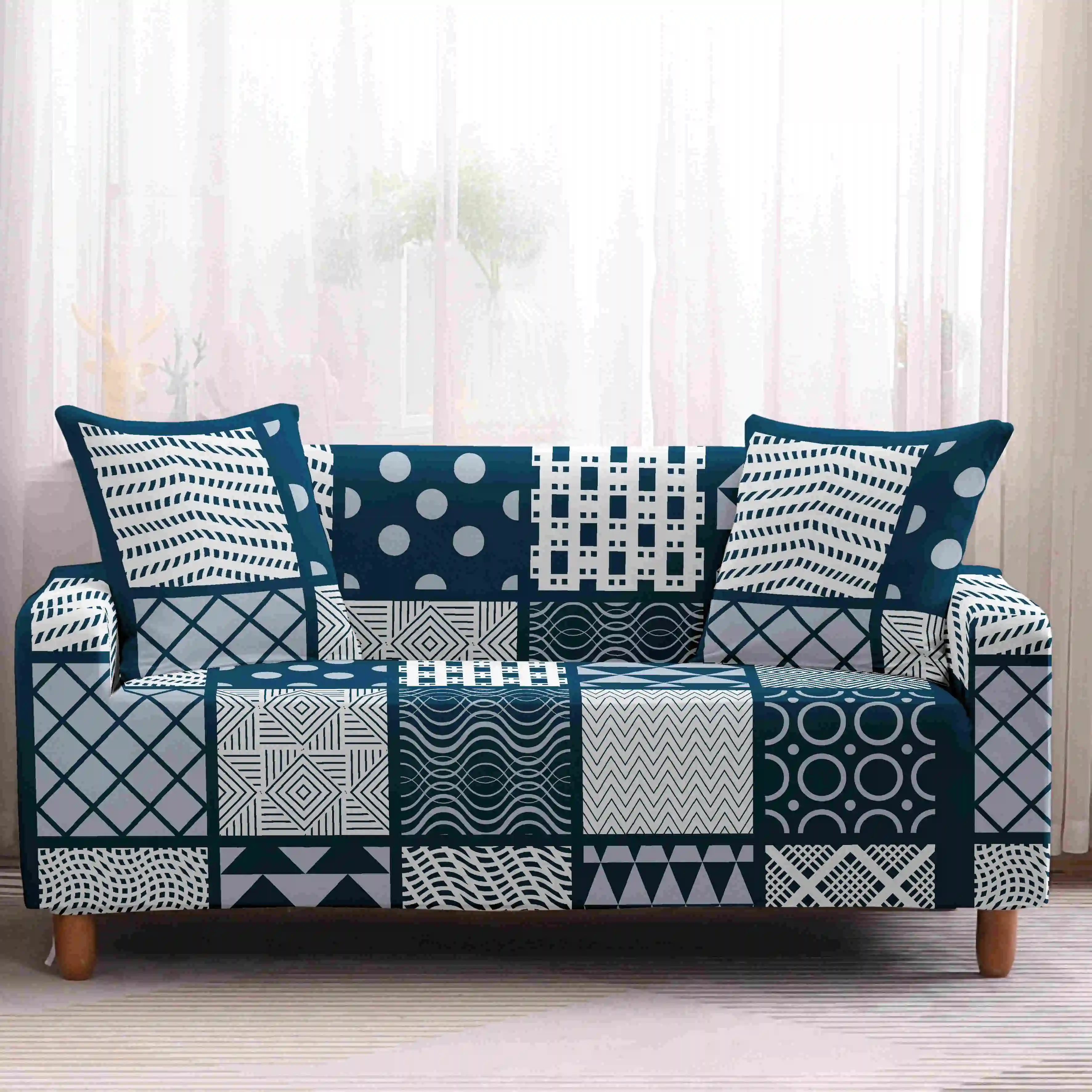 Homesky геометрический чехол для дивана, растягивающийся скандинавский чехол, секционный угловой диван, чехлы для дивана, для гостиной