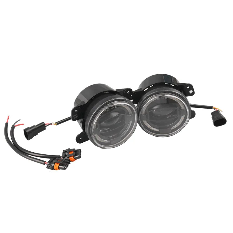  for Jeep Wrangler JK TJ LJ Grand Cherokee 4 Inch Round Car Led Fog Light 4D Projector Lens White Ha - 4000528388103