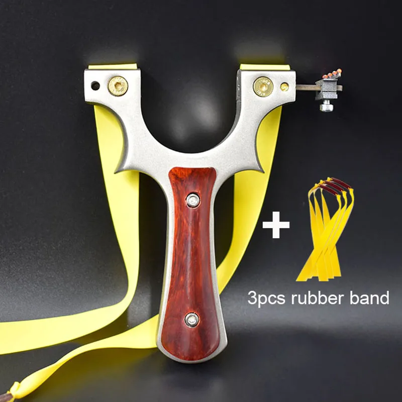 Slingshot Hunting Stainless Steel Catapult Set Comfortable Wood Handle