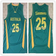 25 Бен Симмонс команда Австралия Баскетбол Джерси мужские сшитые пользовательские номер имя майки