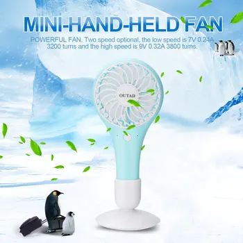 

OUTAD Portable Water Drop Mini USB Fan Battery Operated Fan Handheld Small Fan for Outdoor Travel Indoor Office Desk