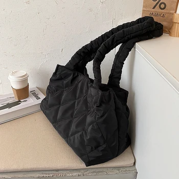 

Autumn and Winter Large Capacity Bag Women's Bag 2020 Popular New Fashion All-match Shoulder Bag Net Red Cotton-Padded Bag