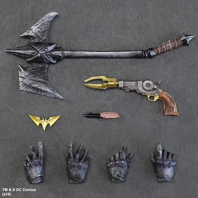 27CM Play Arts KAI DC Comics Variant Batman Timeless Wild West Red Ver. PVC Action Figure Collectib