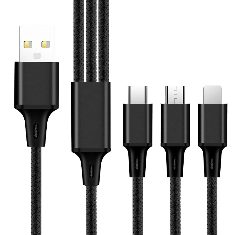 3 в 1 USB кабель для iPhone samsung Xiaomi мульти Быстрая зарядка микро USB кабель 2 в 1 мобильный телефон usb type C кабель