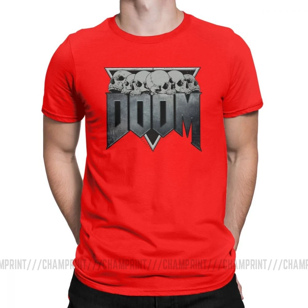 Мужская футболка Doom Eternal, хлопок, футболка, короткий рукав, игра, Конан, варвар, Тулса, змеиный культ, футболка, одежда с принтом - Цвет: Красный
