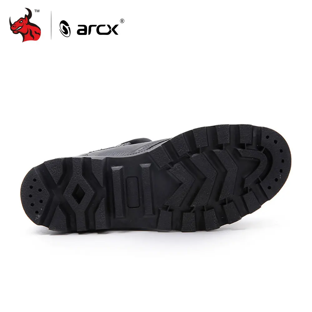 ARCX Leather Motorcycle Boots Wearable Motorcycle Shoe Protector Breathable Motorcycle Boots Retro Motorcycle Boots For Men Boat
