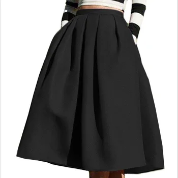 

New Fashion High Waist Fluff Skirt Solid Color Satin Umbrella Skirt Temperament Big Pendulum Hepburn Skirt Long Skirt