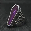 Support Dropship Newest Purple Coffin Ring 316L Stainless Steel Jewelry Size 7-13 Punk Ring ► Photo 3/5