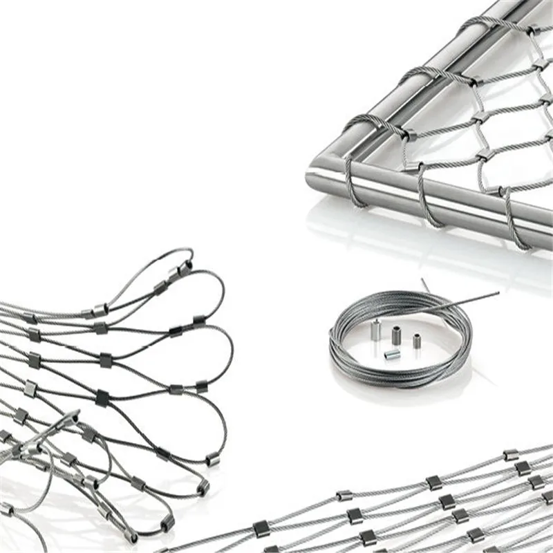 SS 304 Flexible Webnet with Stainless Steel Ferrules Wire Rope Mesh for Fence