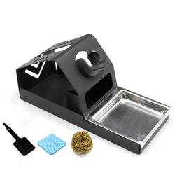 Station de fer à souder T12, support de pointes de fer à souder Stable avec coussin isolant, éponge de nettoyage de pointe de boule de fil en laiton 