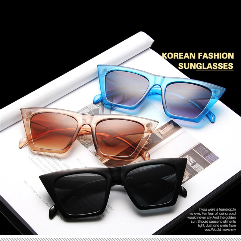 

Lantzena 2020 Polarized Sunglasses Square Glasses Personalized Cat Eye Colorful Goggles Trend Versatile Eyewear UV400 Curtain