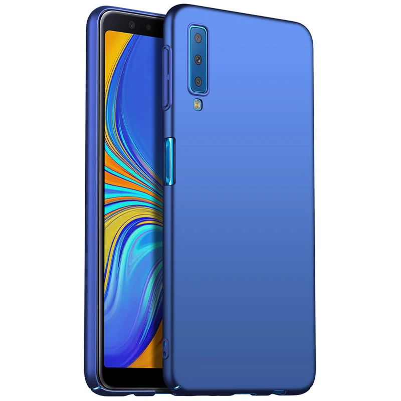 Синий Для samsung M20 M10 A9 A7 Note 8 9 S6 S7 чехол жесткий матовый принципиально ультра тонкий чехол для Galaxy S10 S8 S9 A6 A8 плюс J4 J6 - Цвет: Синий