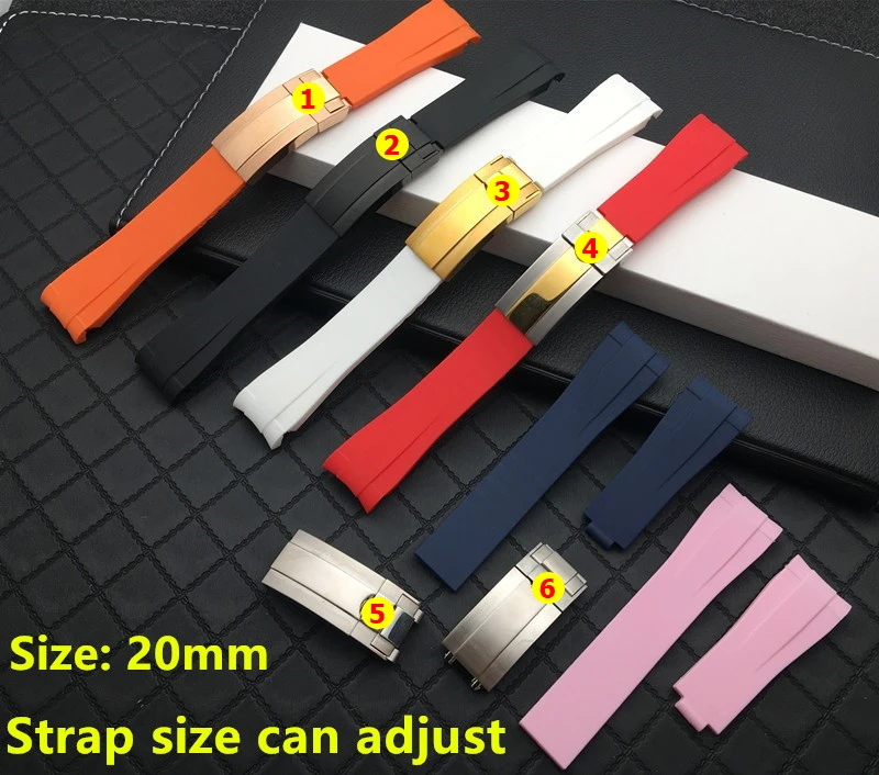 

20mm watch band Rubber Silicone Watchband Combination Buckle Fit for Role strap for Daytona Submariner DEEPSEA GMT OYSTERFLEX