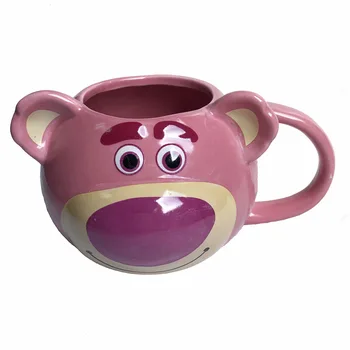 

Cute 3D ceramic Coffee cup mug 350L cartoon animal bear Painted pink mugs coffee cups water Drinkware for travel breakfast NEW
