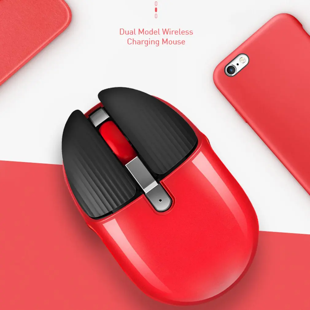 

Bluetooth Mouse for mac iPad Android Wireless Mouse Rechargeable 2.4GHz PC Mouse Dual Mode Silent Mice for Notebook Laptop