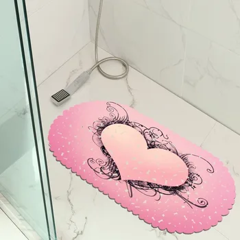 

Love Figure PVC Shower Mat Bath Non-Slip Mat Hotel Floor Mat Bath Mat Suction Cup Pad Graphic Customization