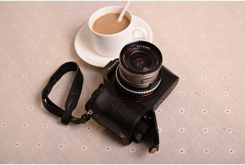 [VR] бренд ручной работы из натуральной кожи чехол для камеры sony A7 A7 Mark 1 A7R A7S сумка для камеры половина крышки ручка винтажный Чехол