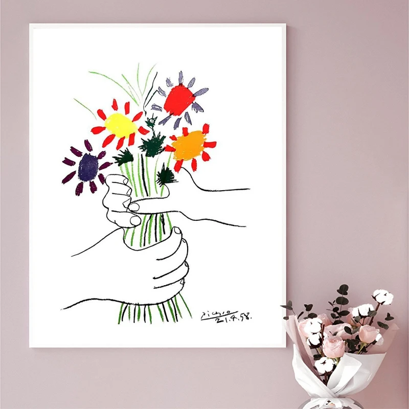 Pablo Picasso Bouquet of Peace Canvas Painting Home Deocr