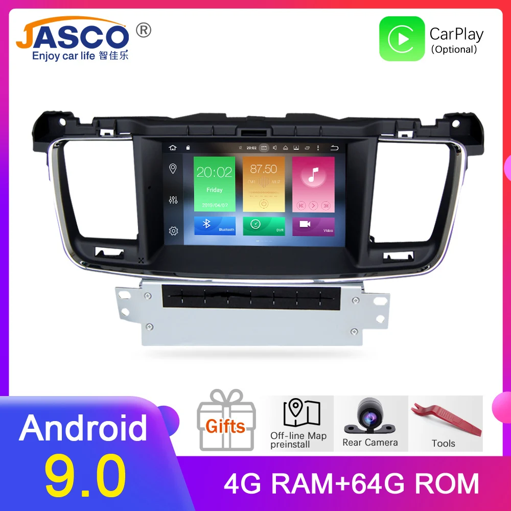 Sale Android 9.0 Car DVD Player GPS Glonass Navigation for Peugeot 508 2011 2012 2013 2014 3G Bluetooth Radio RDS Audio Video Stereo 0