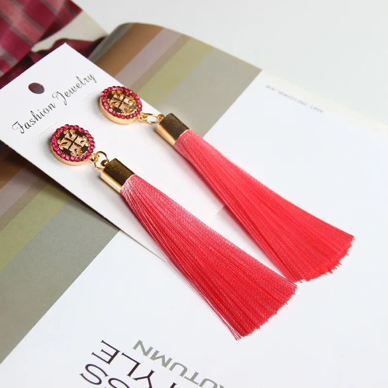 Горячая Распродажа, стиль, большой бренд, длинные элегантные серьги с кисточками высшего класса, набор с бриллиантами, серьги с кисточками в форме звезды, женские серьги-гвоздики